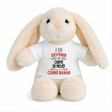 Peluche Lapin Bébé Doudou Je Veux Devenir Cheffe de Projet comme Maman Cadeau Naissance Nouveau-Né Baby Shower