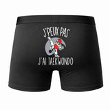 Caleçon J'peux Pas J'Ai Taekwondo - Humour Boxer Coton Idée Cadeau