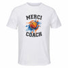 Maillot de Sport Homme pour Merci Basket Coach - T-Shirt Respirant Polyester Manches Courtes - Cadeau Sportif Anniversaire Noël Fête des Pères