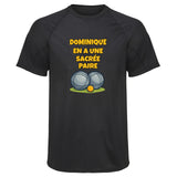Maillot de Sport Homme Dominique en a Une Sacree Paire - T-Shirt Respirant Polyester Manches Courtes - Cadeau Sportif Anniversaire Noël Fête des Pères