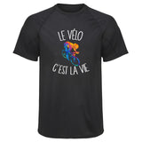 Maillot de Sport Homme Velo Cest la Vie - T-Shirt Respirant Polyester Manches Courtes - Cadeau Sportif Anniversaire Noël Fête des Pères