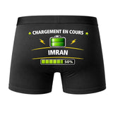 Caleçon Chargement en Cours Imran - Dos - Humour Boxer Coton Motif Métier Idée Cadeau Anniversaire Noël Homme
