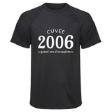 Maillot de Sport Homme 2006 Cuvee Grand Cru - T-Shirt Respirant Polyester Manches Courtes - Cadeau Sportif Anniversaire Noël Fête des Pères