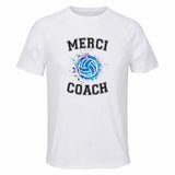 Maillot de Sport Homme pour Merci Volleyball Coach - T-Shirt Respirant Polyester Manches Courtes - Cadeau Sportif Anniversaire Noël Fête des Pères