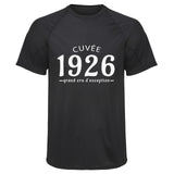 Maillot de Sport Homme 1926 Cuvee Grand Cru - T-Shirt Respirant Polyester Manches Courtes - Cadeau Sportif Anniversaire Noël Fête des Pères