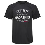 Maillot de Sport Homme Magasinier - T-Shirt Respirant Polyester Manches Courtes - Cadeau Sportif Anniversaire Noël Fête des Pères
