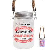 Lanterne snowboardeuse Superwoman | Lampe Jardin Idée Décoration Cadeau