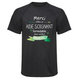 Maillot de Sport Homme pour Merci Aide Soignant Inoubliable - T-Shirt Respirant Polyester Manches Courtes - Cadeau Sportif Anniversaire Noël Fête des Pères