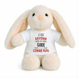 Peluche Lapin Bébé Doudou Je Veux Devenir Guide comme Papa Cadeau Naissance Nouveau-Né Baby Shower