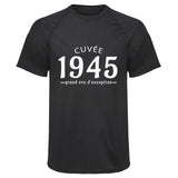 Maillot de Sport Homme 1945 Cuvee Grand Cru - T-Shirt Respirant Polyester Manches Courtes - Cadeau Sportif Anniversaire Noël Fête des Pères