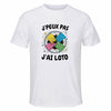 Maillot de Sport Homme Loto J'peux Pas - T-Shirt Respirant Polyester Manches Courtes - Cadeau Sportif Anniversaire Noël Fête des Pères