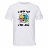 Maillot de Sport Homme Loto J'peux Pas - T-Shirt Respirant Polyester Manches Courtes - Cadeau Sportif Anniversaire Noël Fête des Pères