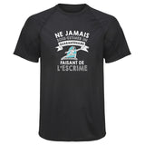 Maillot de Sport Homme Escrime Copie Quarantenaire Homme - T-Shirt Respirant Polyester Manches Courtes - Cadeau Sportif Anniversaire Noël Fête des Pères