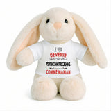 Peluche Lapin Bébé Doudou Je Veux Devenir Psychomotricienne comme Maman Cadeau Naissance Nouveau-Né Baby Shower