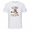Maillot de Sport Homme Tigre C'est La Vie - T-Shirt Respirant Polyester Manches Courtes - Cadeau Sportif Anniversaire Noël Fête des Pères