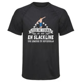 Maillot de Sport Homme Slackline Une Legende Tu Deviendras - T-Shirt Respirant Polyester Manches Courtes - Cadeau Sportif Anniversaire Noël Fête des Pères