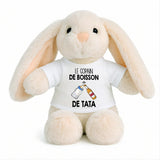 Peluche Lapin Bébé Doudou Le Copain de Boisson de Tata Cadeau Naissance Garçon Nouveau-Né Baby Shower