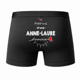 Caleçon Anne-Laure d'amour - Dos - Humour Boxer Coton Motif Métier Idée Cadeau Anniversaire Noël Homme