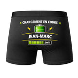 Caleçon Chargement en Cours Jean-Marc - Dos - Humour Boxer Coton Motif Métier Idée Cadeau Anniversaire Noël Homme