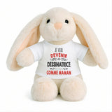 Peluche Lapin Bébé Doudou Je Veux Devenir Dessinatrice comme Maman Cadeau Naissance Nouveau-Né Baby Shower