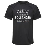 Maillot de Sport Homme Boulanger - T-Shirt Respirant Polyester Manches Courtes - Cadeau Sportif Anniversaire Noël Fête des Pères