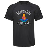 Maillot de Sport Homme Meditation Femme Cest la Vie - T-Shirt Respirant Polyester Manches Courtes - Cadeau Sportif Anniversaire Noël Fête des Pères