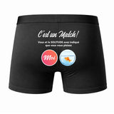 Caleçon Solitude C'est Un Match - Dos - Humour Boxer Coton Motif Métier Idée Cadeau Anniversaire Noël Homme