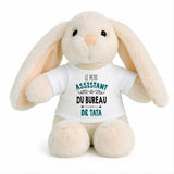 Peluche Lapin Bébé Doudou L'Assistant du Bureau de Tata Cadeau Naissance Garçon Nouveau-Né Baby Shower