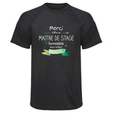 Maillot de Sport Homme pour Merci Maitre de Stage Inoubliable - T-Shirt Respirant Polyester Manches Courtes - Cadeau Sportif Anniversaire Noël Fête des Pères