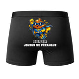 Caleçon Super Joueur DE PÉTANQUE - Dos - Humour Boxer Coton Motif Métier Idée Cadeau Anniversaire Noël Homme
