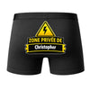 Caleçon Zone privée de Christopher - Dos - Humour Boxer Coton Motif Métier Idée Cadeau Anniversaire Noël Homme
