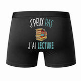 Caleçon J'peux Pas J'Ai Lecture - Humour Boxer Coton Idée Cadeau