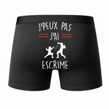 Caleçon J'peux Pas J'Ai Escrime - Humour Boxer Coton Idée Cadeau