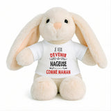 Peluche Lapin Bébé Doudou Je Veux Devenir Nageuse comme Maman Cadeau Naissance Nouveau-Né Baby Shower