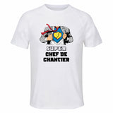 Maillot de Sport Homme Super Chef De Chantier - T-Shirt Respirant Polyester Manches Courtes - Cadeau Sportif Anniversaire Noël Fête des Pères