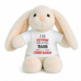 Peluche Lapin Bébé Doudou Je Veux Devenir Trader comme Maman Cadeau Naissance Nouveau-Né Baby Shower