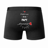 Caleçon Papy d'amour - Dos - Humour Boxer Coton Motif Métier Idée Cadeau Anniversaire Noël Homme
