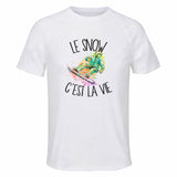 Maillot de Sport Homme Snow C'est La Vie - T-Shirt Respirant Polyester Manches Courtes - Cadeau Sportif Anniversaire Noël Fête des Pères