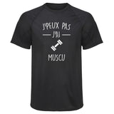Maillot de Sport Homme J_Peux Pas Muscu Copie Jpeux Pas - T-Shirt Respirant Polyester Manches Courtes - Cadeau Sportif Anniversaire Noël Fête des Pères
