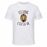 Maillot de Sport Homme Lion C'est La Vie - T-Shirt Respirant Polyester Manches Courtes - Cadeau Sportif Anniversaire Noël Fête des Pères