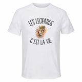 Maillot de Sport Homme Leopard C'est La Vie - T-Shirt Respirant Polyester Manches Courtes - Cadeau Sportif Anniversaire Noël Fête des Pères