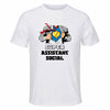 Maillot de Sport Homme Super Assistant Social - T-Shirt Respirant Polyester Manches Courtes - Cadeau Sportif Anniversaire Noël Fête des Pères
