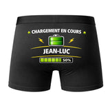 Caleçon Chargement en Cours Jean-Luc - Dos - Humour Boxer Coton Motif Métier Idée Cadeau Anniversaire Noël Homme