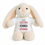 Peluche Lapin Bébé Doudou L'assistante du Bureau de Maman Cadeau Naissance Fille Nouveau-Né Baby Shower