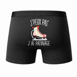 Caleçon J'peux Pas J'Ai Patinage - Humour Boxer Coton Idée Cadeau