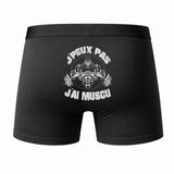 Caleçon J'peux Pas J'Ai Muscu - Humour Boxer Coton Idée Cadeau