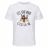 Maillot de Sport Homme Chevaux C'est La Vie - T-Shirt Respirant Polyester Manches Courtes - Cadeau Sportif Anniversaire Noël Fête des Pères