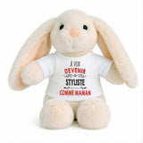 Peluche Lapin Bébé Doudou Je Veux Devenir Styliste comme Maman Cadeau Naissance Nouveau-Né Baby Shower