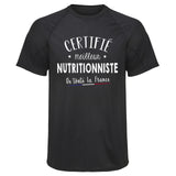 Maillot de Sport Homme Nutritionniste - T-Shirt Respirant Polyester Manches Courtes - Cadeau Sportif Anniversaire Noël Fête des Pères