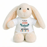 Peluche Lapin Bébé Doudou Ma Mission Jeux de Role avec Mes Parents Cadeau Naissance Nouveau né Fille garçon Baby Shower